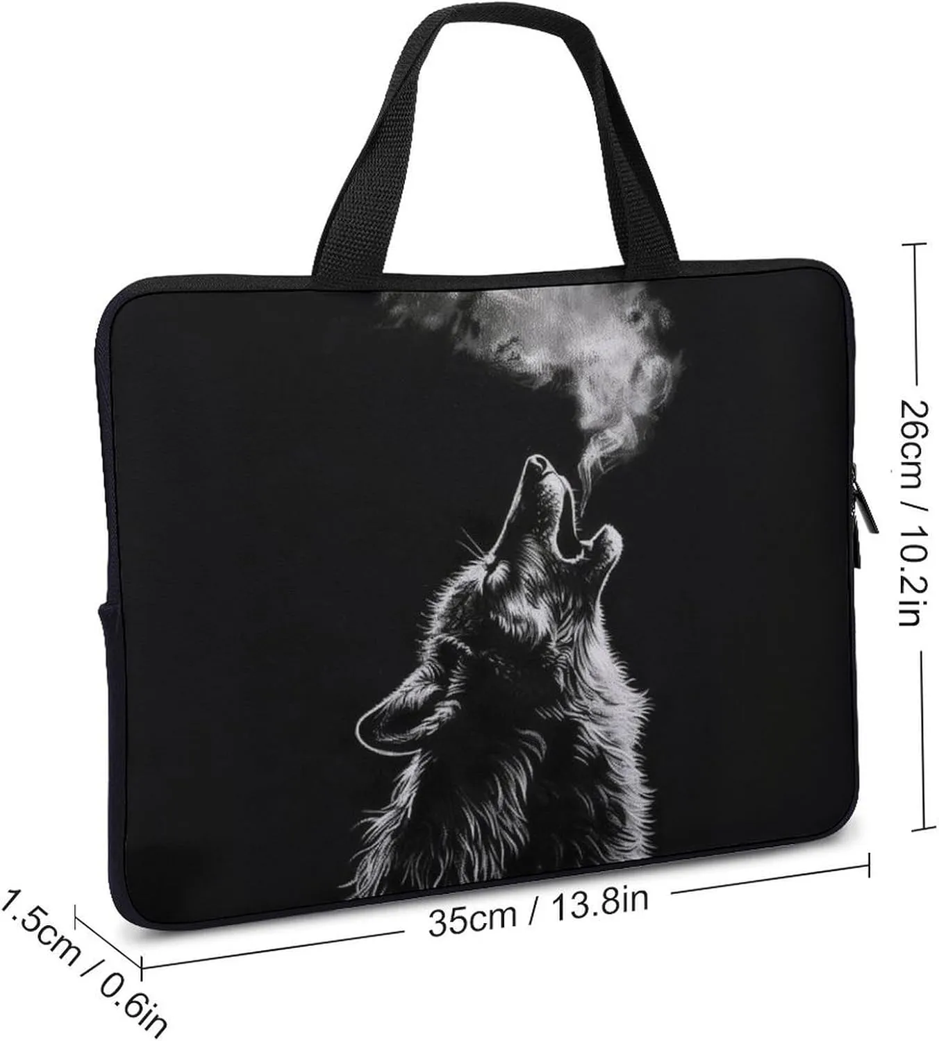 Howling Wolf Chill Laptop Bag Laptop Case Computer Messenger Bag with Adjustable Shoulder Strap