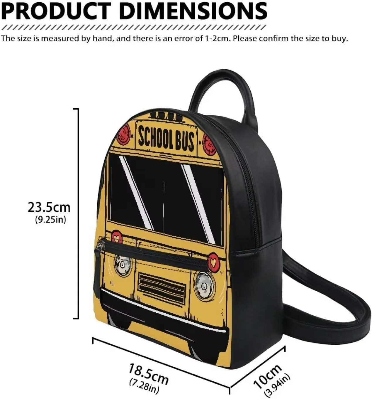HUGS IDEA School Bus Backpack Purse for Women Leather Travel Backpacks Purse Fashion Ladies Small Shoulder Bags