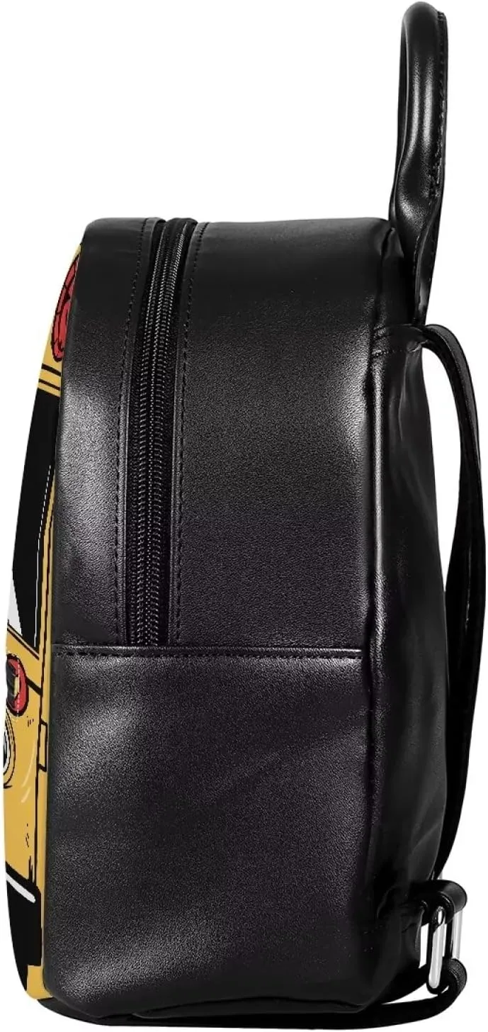 HUGS IDEA School Bus Backpack Purse for Women Leather Travel Backpacks Purse Fashion Ladies Small Shoulder Bags