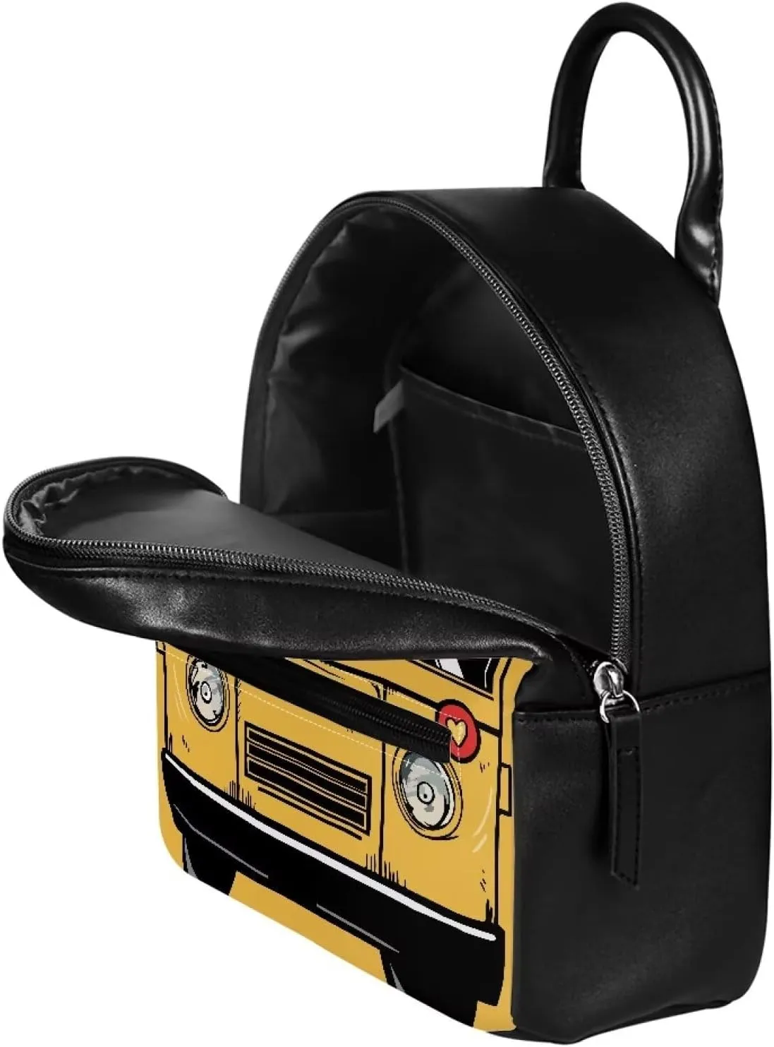 HUGS IDEA School Bus Backpack Purse for Women Leather Travel Backpacks Purse Fashion Ladies Small Shoulder Bags