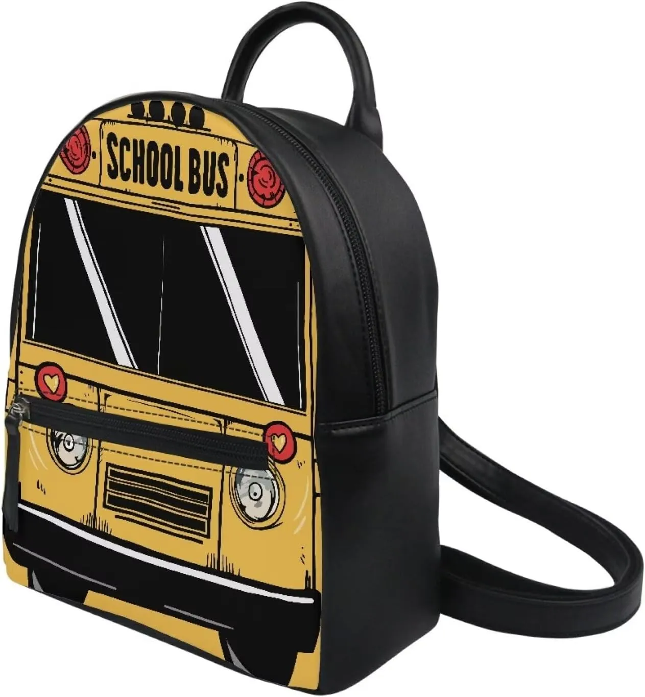 HUGS IDEA School Bus Backpack Purse for Women Leather Travel Backpacks Purse Fashion Ladies Small Shoulder Bags