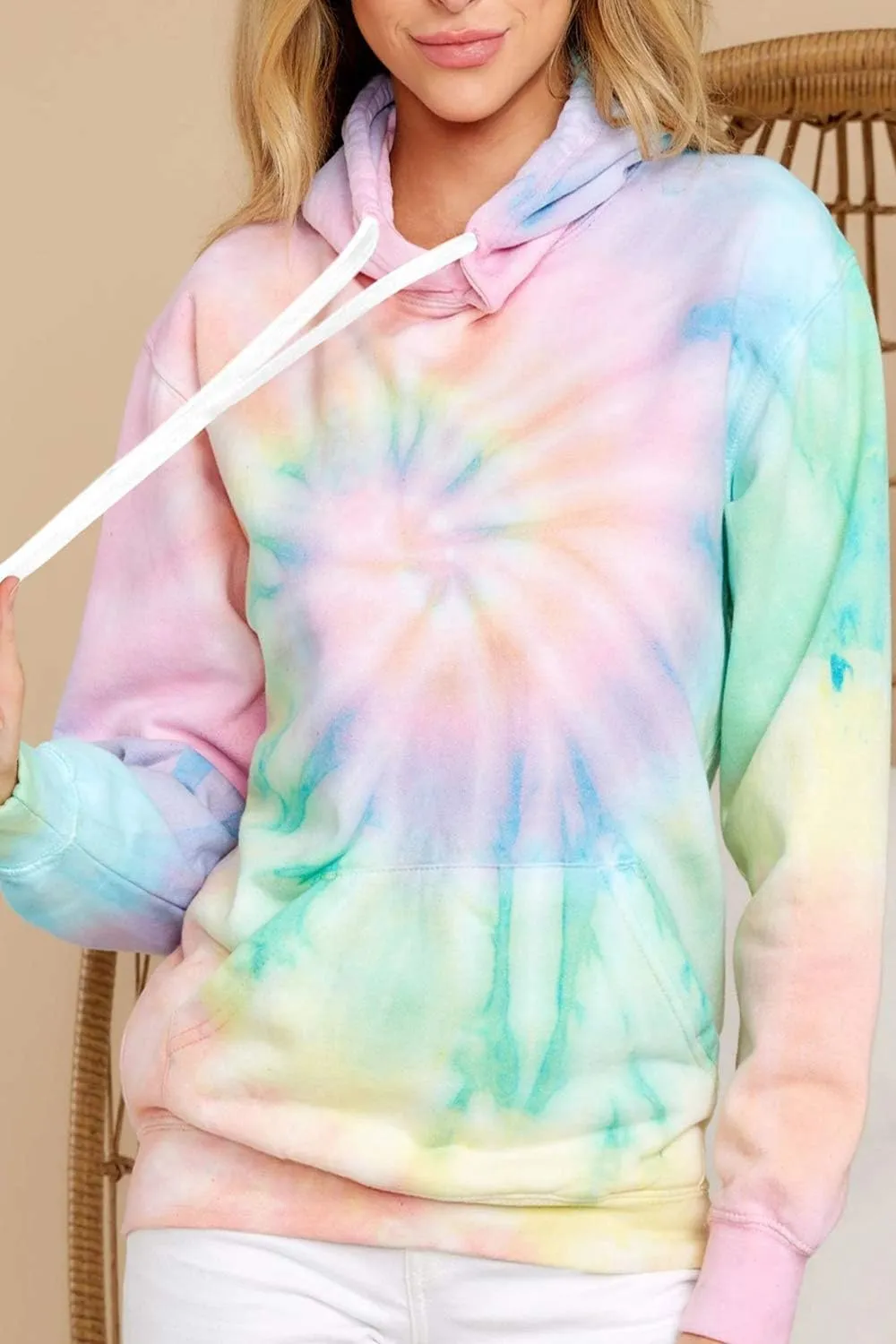 HVEPUO Womens Hoodies Fall Long Sleeve Drawstring Pullover Tops With Pockets Girls' Fashion Loose Casual Sweatshirt For Women