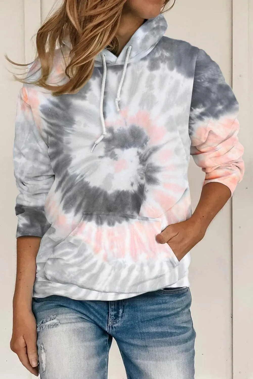 HVEPUO Womens Hoodies Fall Long Sleeve Drawstring Pullover Tops With Pockets Girls' Fashion Loose Casual Sweatshirt For Women
