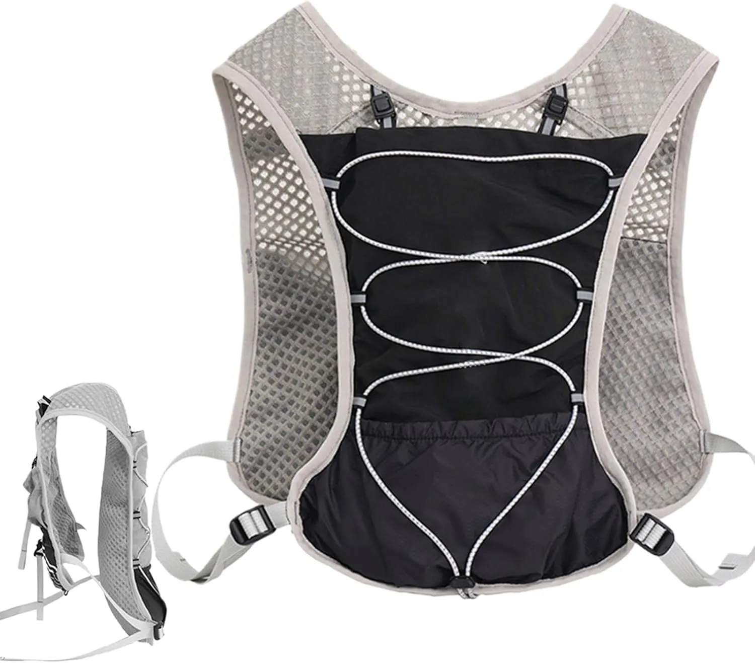 Hydration Vest - 5L Reflective Running Vest | Waterproof Lightweight Quick-Drying Adjustable Breathable Sports Gear for Cycling, Trail Road, Mountain, Hiking, Outdoor, Travelling