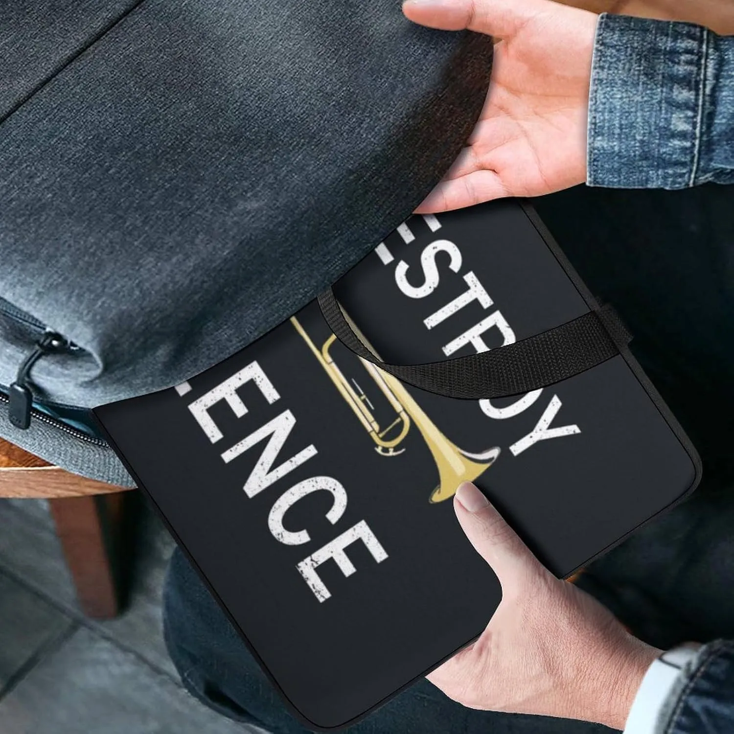 I Destroy Silence Laptop Bag Laptop Case Computer Messenger Bag with Adjustable Shoulder Strap
