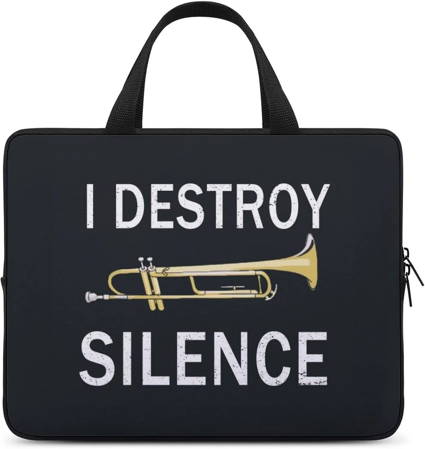 I Destroy Silence Laptop Bag Laptop Case Computer Messenger Bag with Adjustable Shoulder Strap