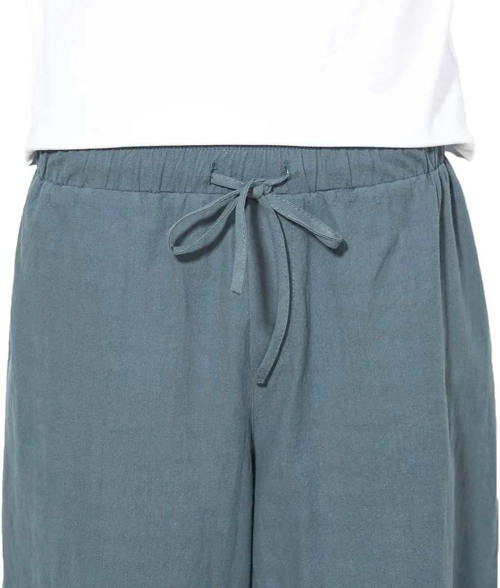 INVACHI Men's Harem Capri Pants Elastic Waist Loose Fit Drawstring Beach Yoga Trousers with Pockets