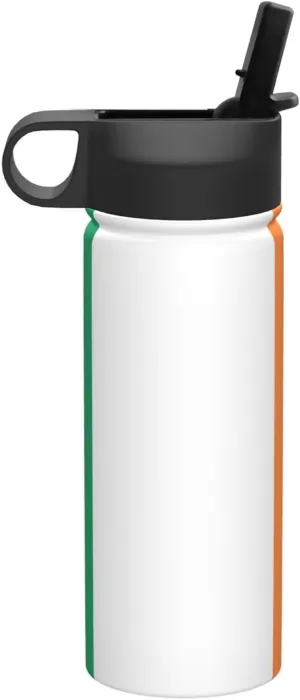 Irish flag Print Flask Stainless Steel Water Bottle with Straw 18OZ FOR Outdoor Gym Commute