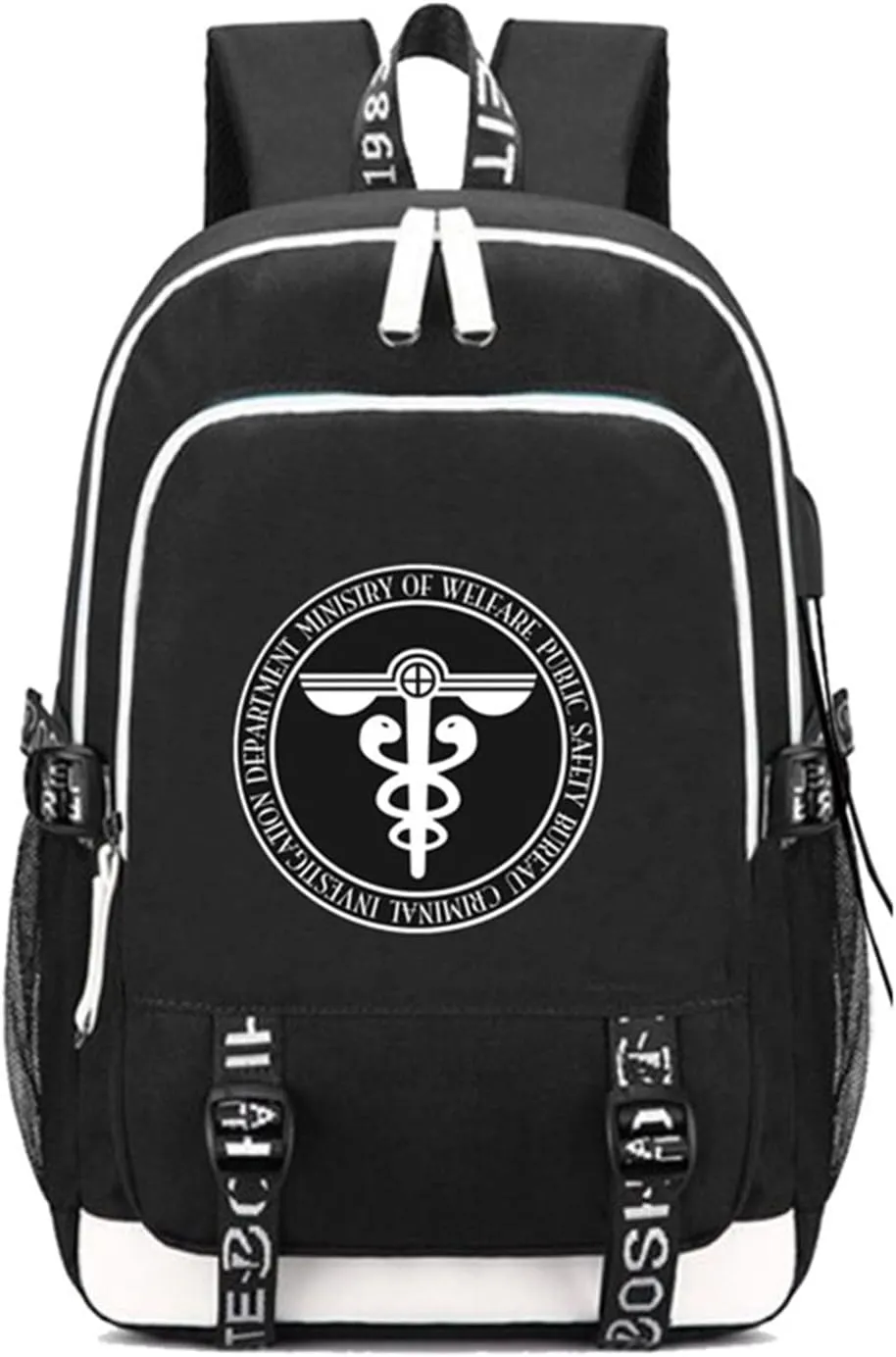 ISaikoy Anime Psycho-Pass Backpack Laptop School Bag Bookbag with USB Charging Port 3