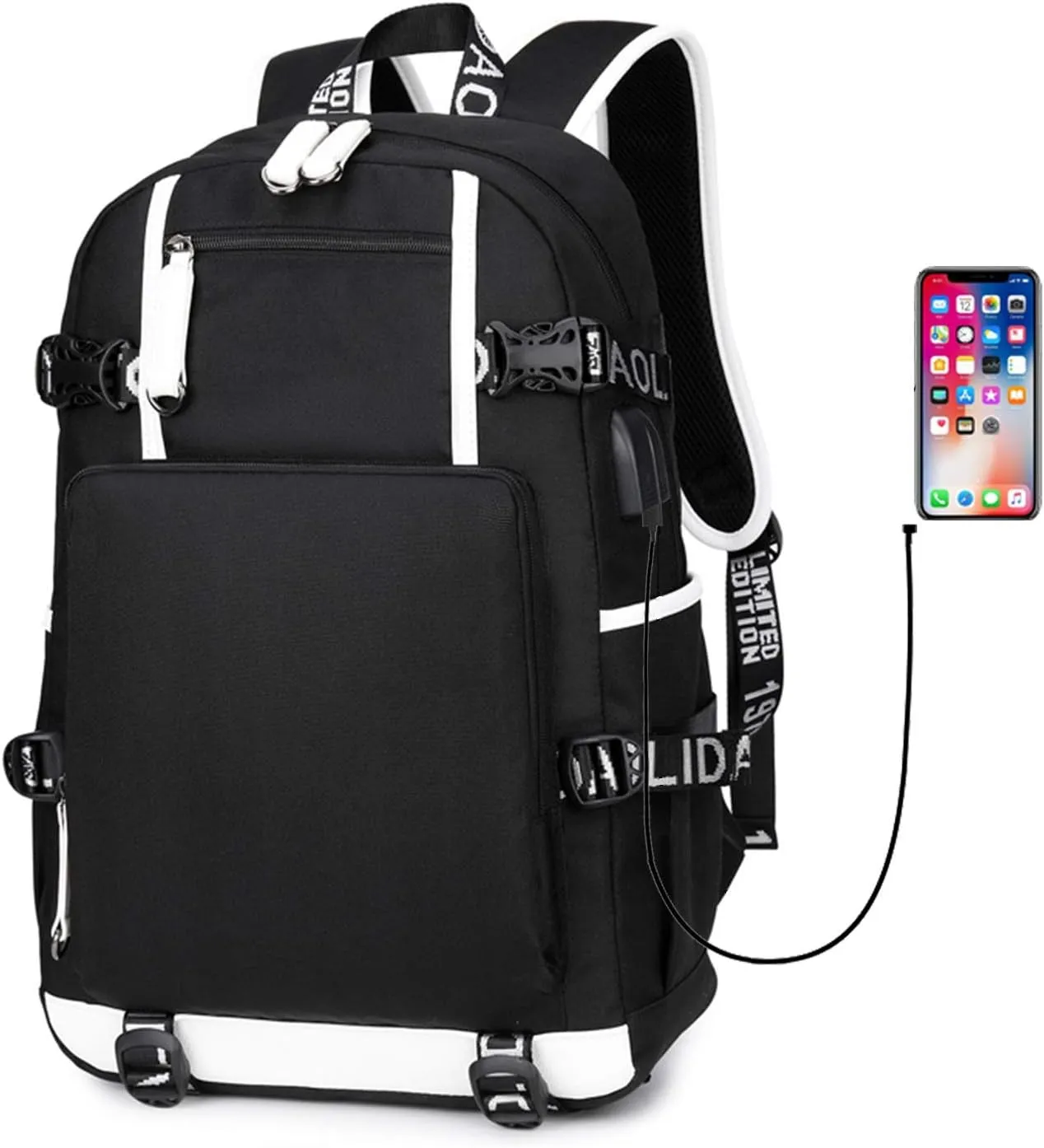 ISaikoy Game Zenless Zone Zero Backpack Daypack Bookbag Laptop Bag School Bag with USB Port 1