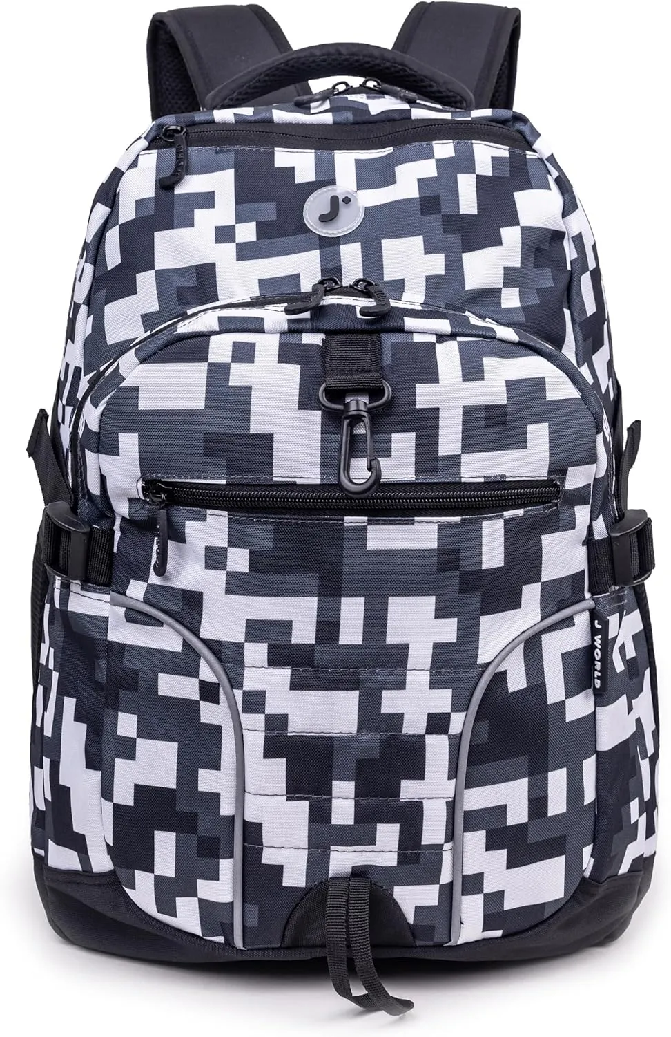 J World New York Atom Multi-Compartment Laptop Backpack, Camo, 18.5 X 13 X 7.5 (H X W X D)