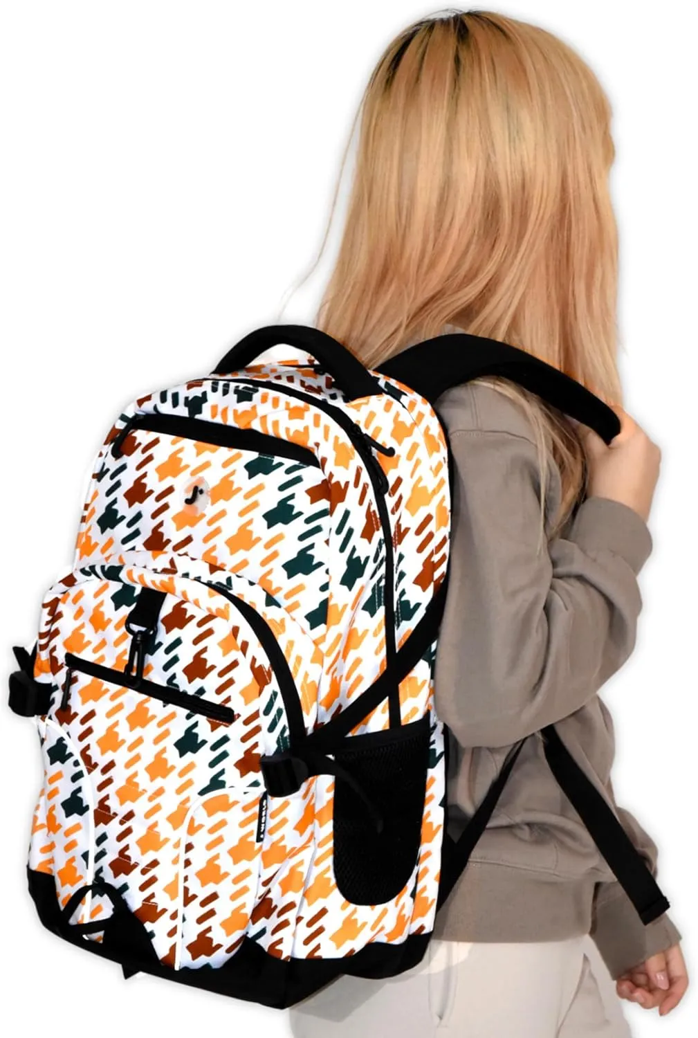J World New York Atom Multi-Compartment Laptop Backpack, Camo, 18.5 X 13 X 7.5 (H X W X D)
