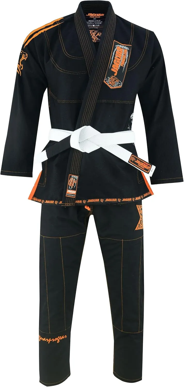 JAGUAR PRO GEAR – Pro Signature Brazilian Jiu Jitsu| Kids Adults Unisex| Kimono Gi Lightweight Uniform with White Belt
