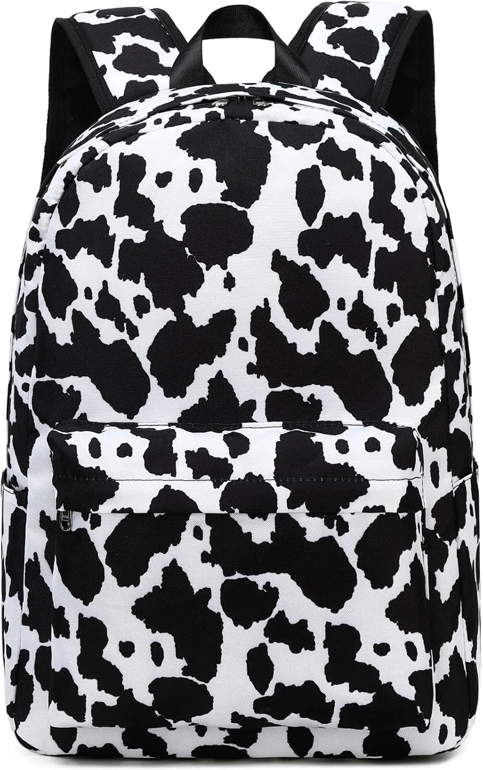 JIANYA Girls Backpack for School, Cow Print Backpack Elementary Kids School Bag Travel Back Pack Black Bookbag for Girl