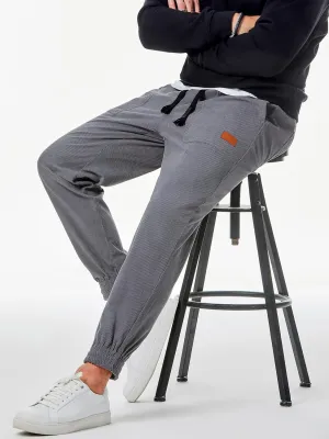 JMIERR Mens Corduroy Joggers Pants Casual Cargo Pants Drawstring Elastic Waist Baggy Tapered Sweatpants with Pockets