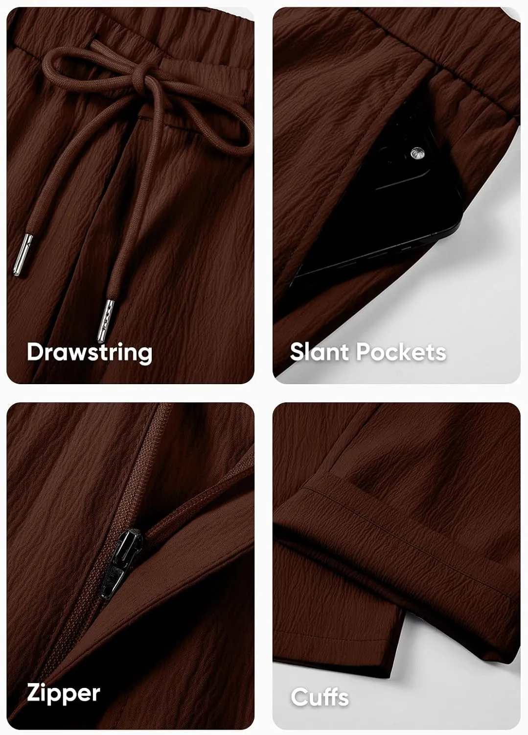 JMIERR Men's Linen Drawstring Pants Elastic Waist Drawstring Lightweight Trouser Casual Yoga Summer Beach Pant