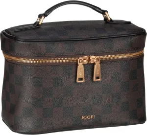 Joop! Women Cortina Piazza Wash Bag, Wash Bag in Dark Brown, Cosmetic Bag with Removable Mirror, brown, M, Modern