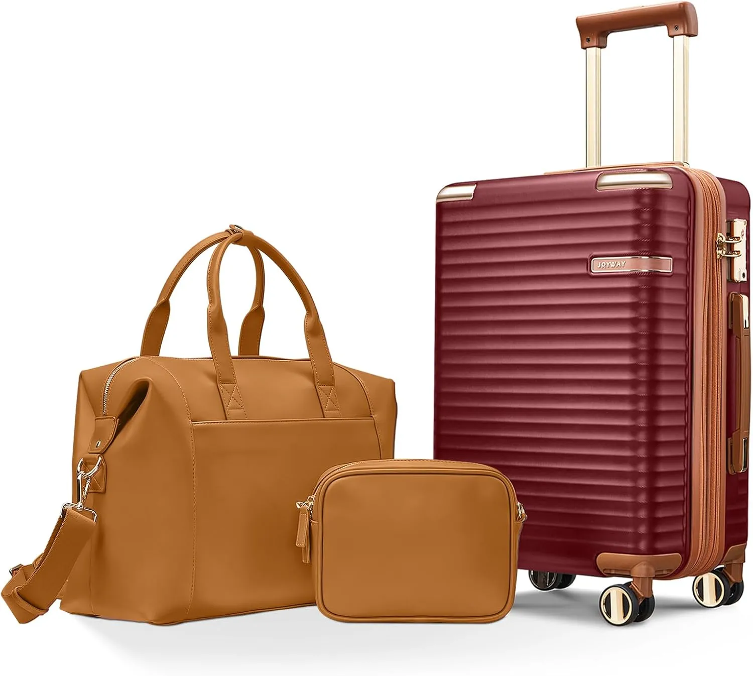 Joyway Expandable Carry on Luggage Sets Airline Approved with TSA Lock, Lightweight Hard Shell 20 Inch Carry-on Suitcase with Spinner Wheels, Red