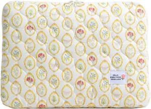 JQWSVE Puffy Laptop Case - 11-15 inch, Quilted Padded, Cute Coquette Floral Design