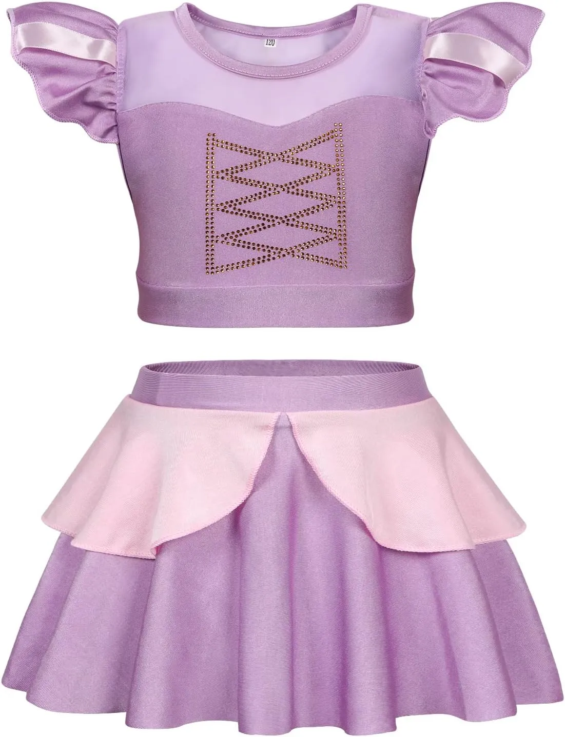 Jurebecia Girls Two Piece Swimsuit Princess Bikini Set Toddle Kids Ruffles Bathing Suit Role Play Swimwear
