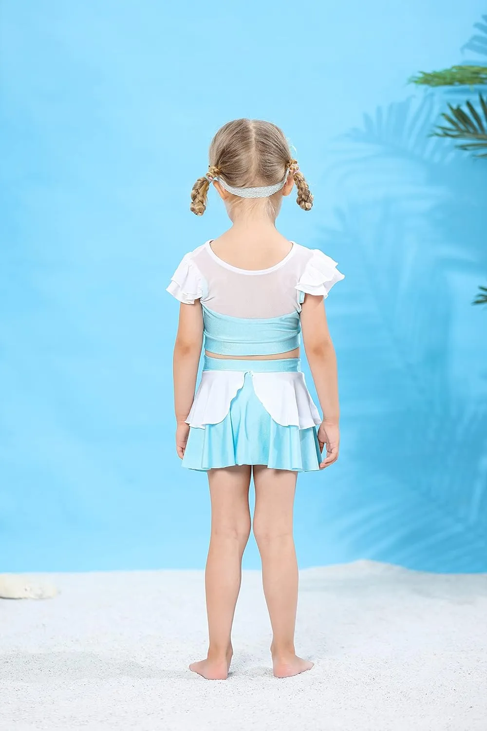 Jurebecia Girls Two Piece Swimsuit Princess Bikini Set Toddle Kids Ruffles Bathing Suit Role Play Swimwear