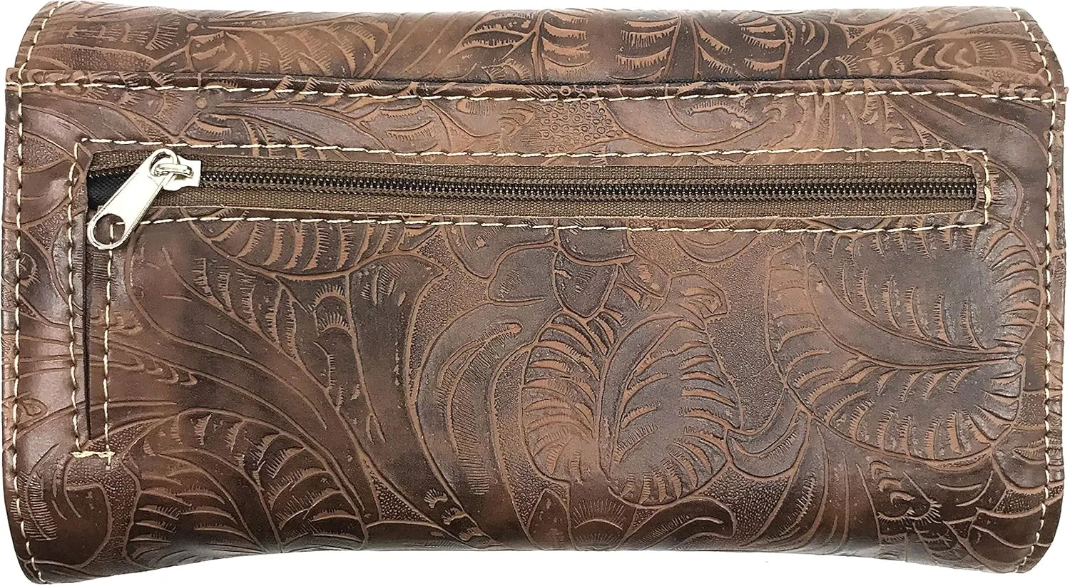 Justin West Clydesdale Tooled Leather Metal Stud Cross Conceal Carry Women Handbag Purse