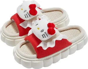 Kawaii Cotton Slippers, Cute Plush, Cartoon Home Slippers, Women's (8-8.5 Women/6.5-7 Men)