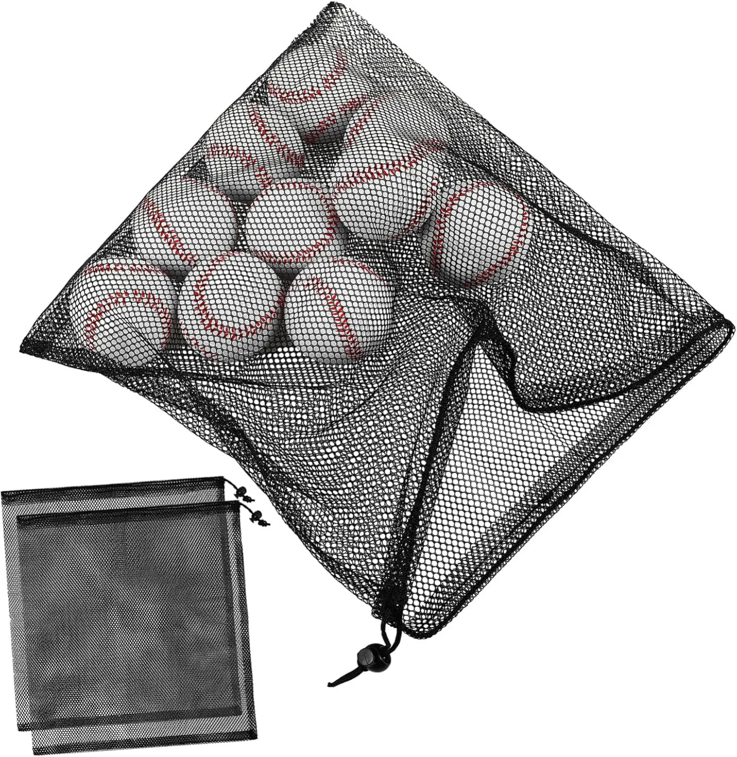 KESYOO 3pcs Drawstring Mesh Bag Paddle Covers Extra Large Canvas Tote Bag Canvas Bags Bulk Pond Pump Mesh Bag Mesh Bag for Pool Vacuum Mesh Storage Bags Tennis Polyester Black