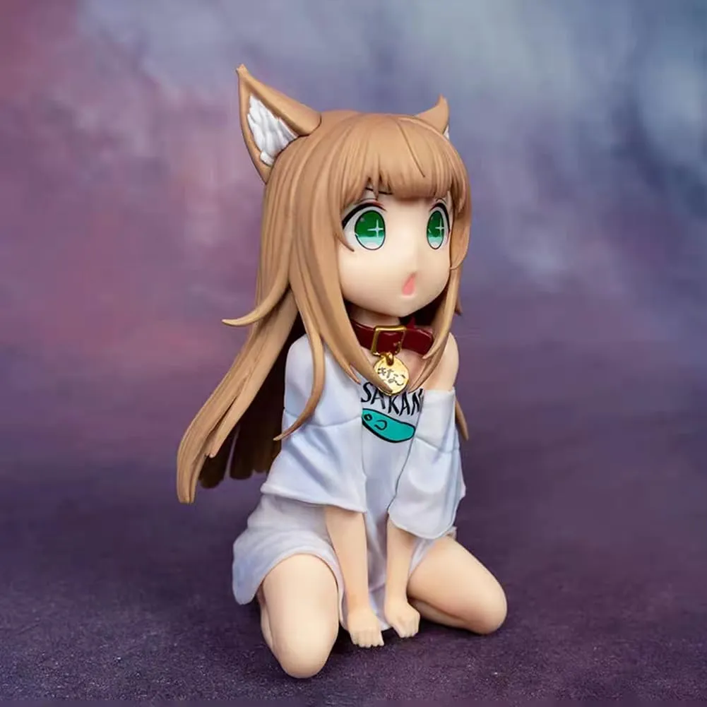 Kinako Anime Figure 11cm Cartoon Girl Kinako Kneeling PVC Action Figure Statue Collectible Model Desktop Ornaments