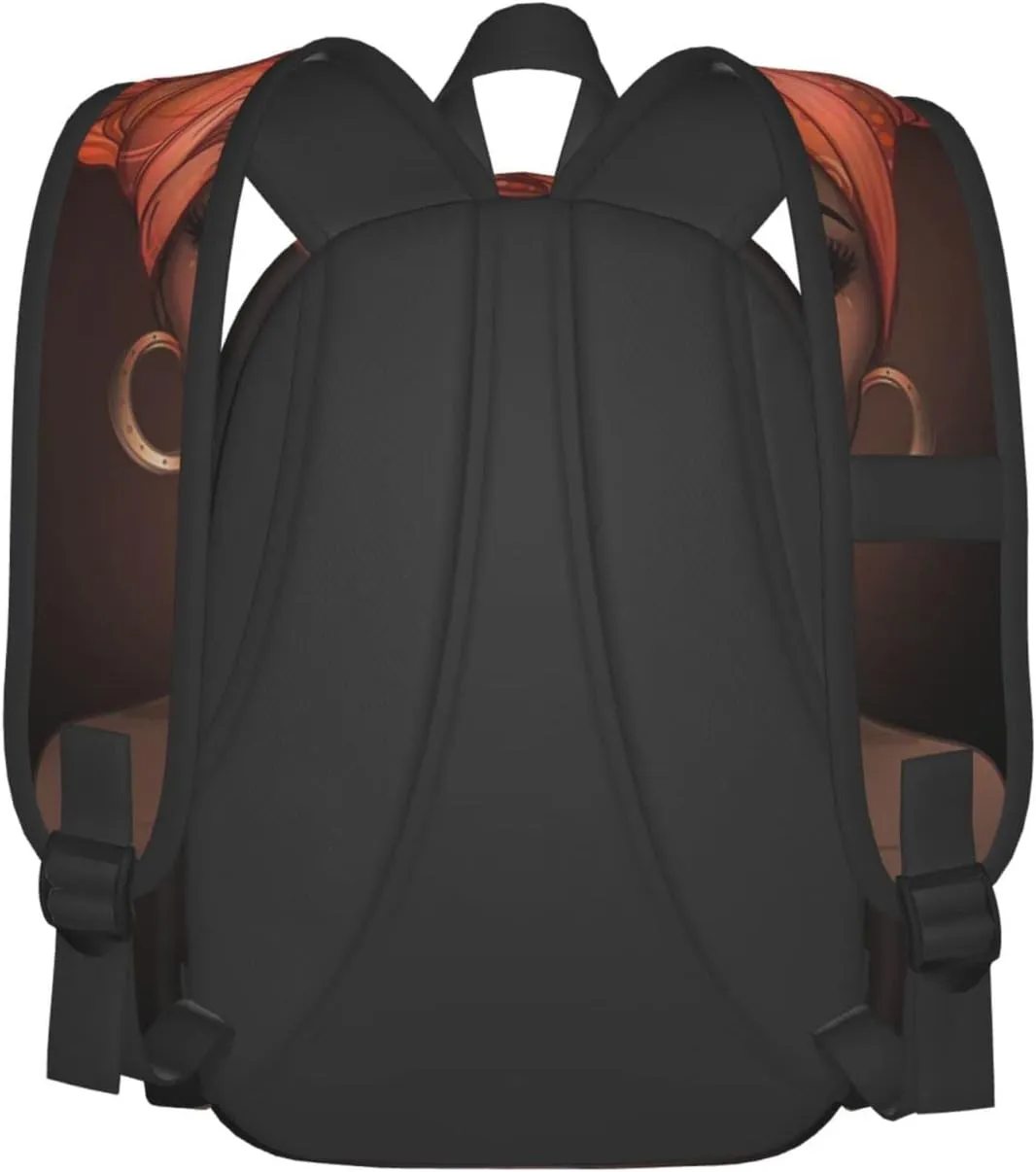 KiuLoam 17 Inch Backpack Elegant African Women Laptop Backpack Shoulder Bag School Bookbag Casual Daypack