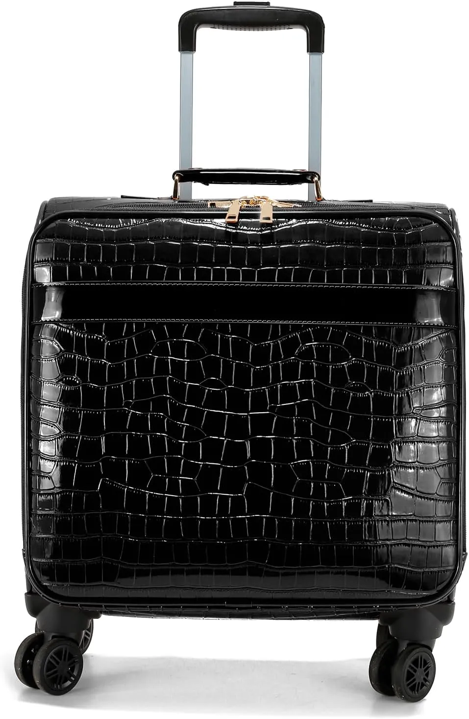 LA TERRE Hardside Expandable Luggage with Spinner Wheels, Black, 18.5" Carry-On
