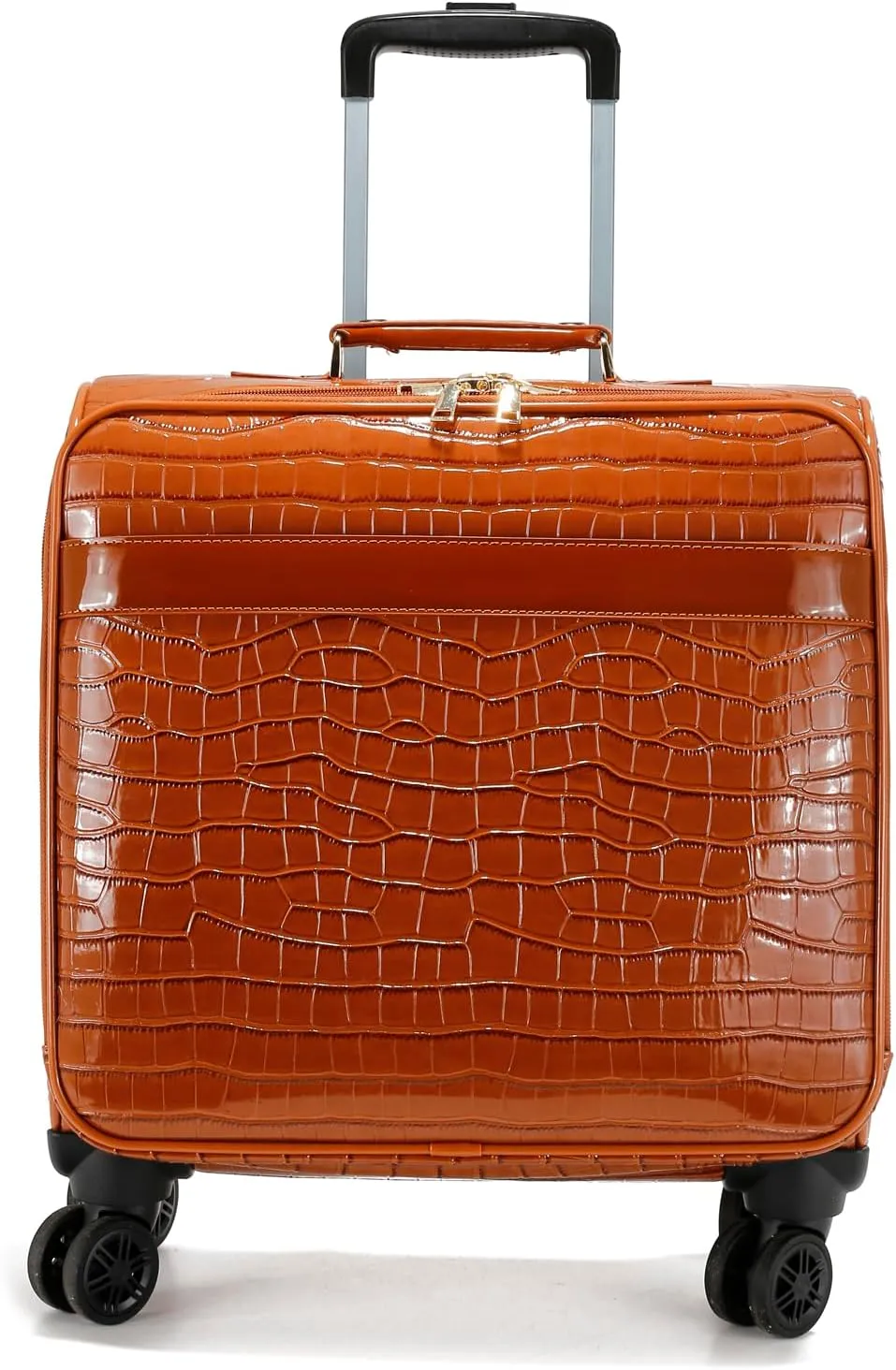 LA TERRE Hardside Expandable Luggage with Spinner Wheels, Brown, 18.5" Carry-On