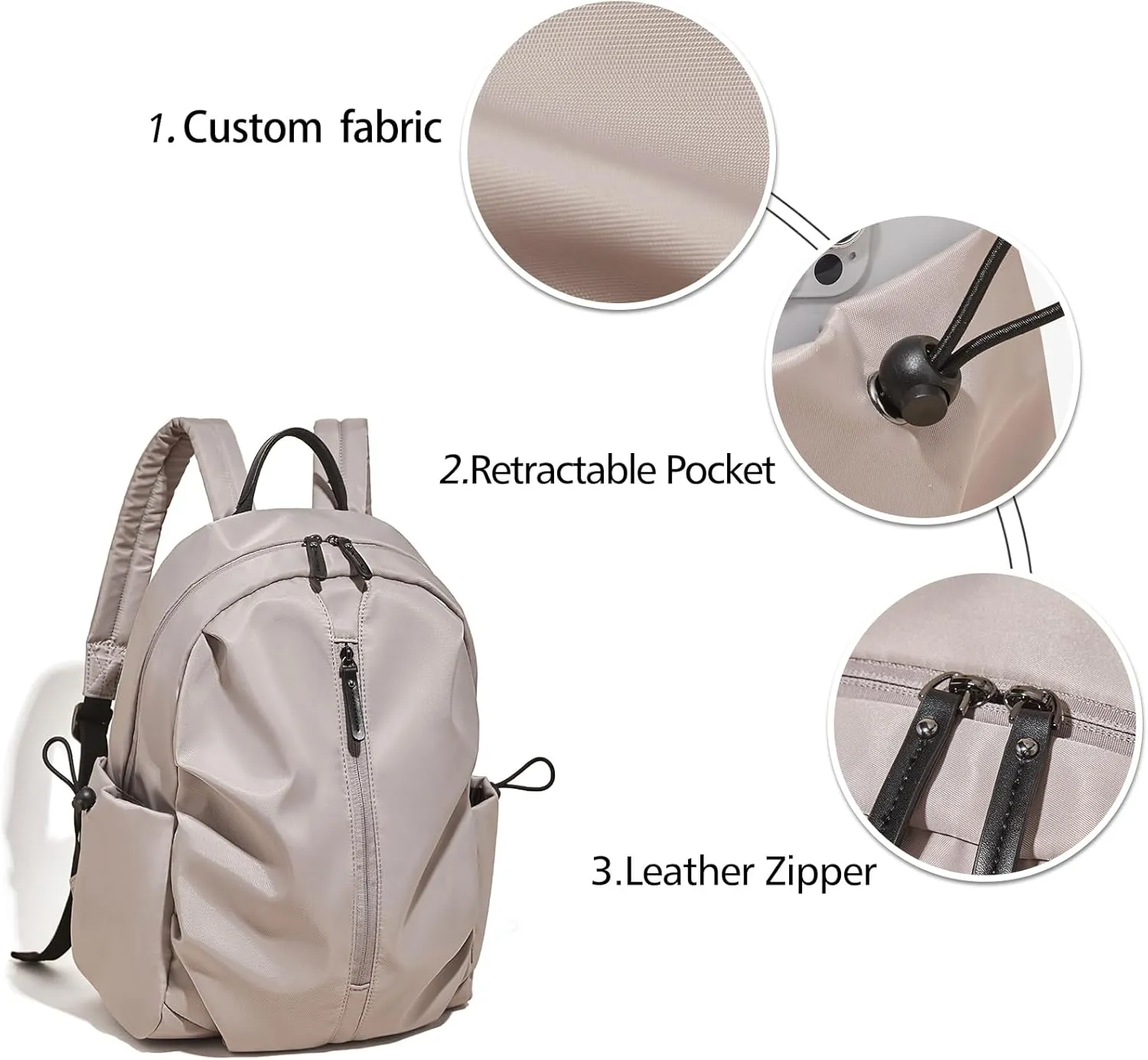 LAORENTOU Small Backpack Purse for Women Cowhide Mini Leather Backpack for Women, Ladies Small Shoulder Crossbody Handbags