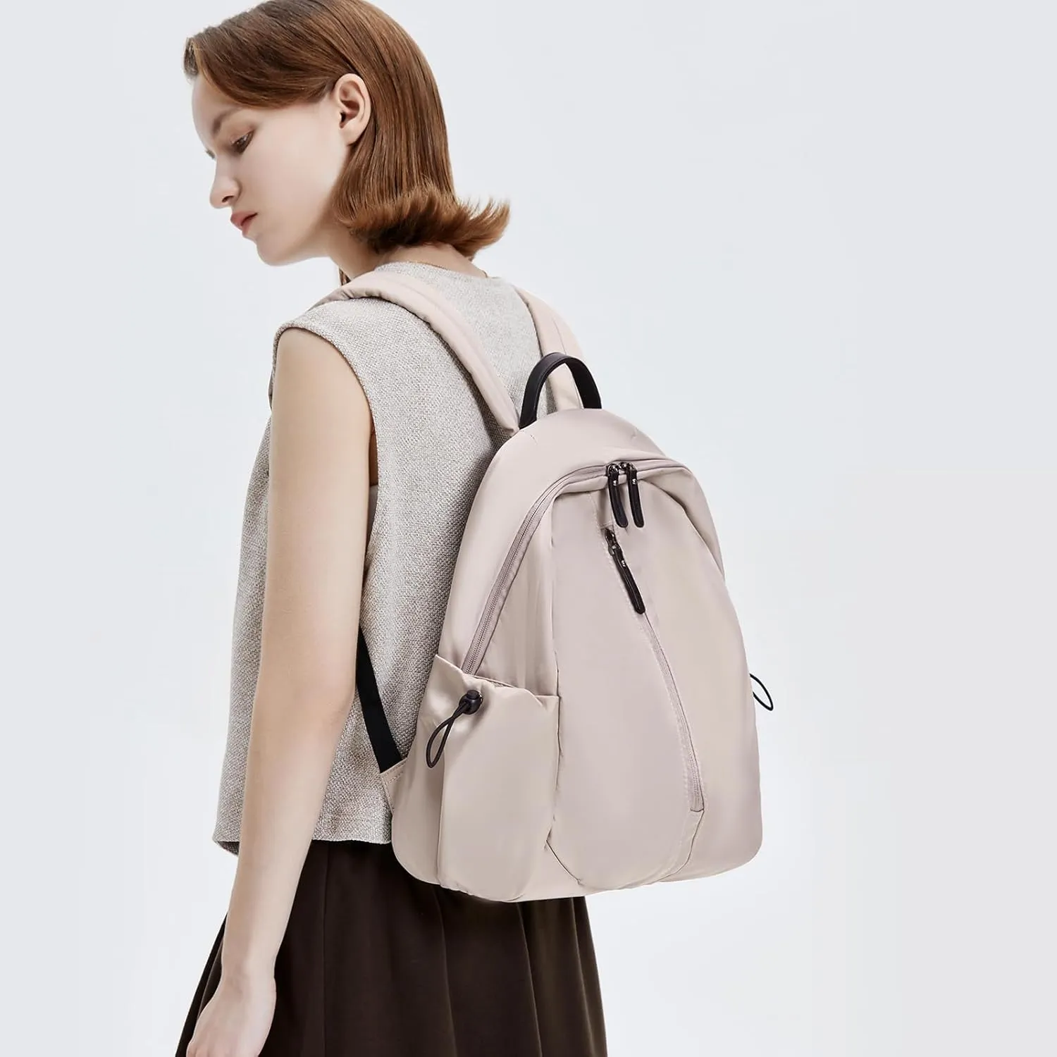 LAORENTOU Small Backpack Purse for Women Cowhide Mini Leather Backpack for Women, Ladies Small Shoulder Crossbody Handbags