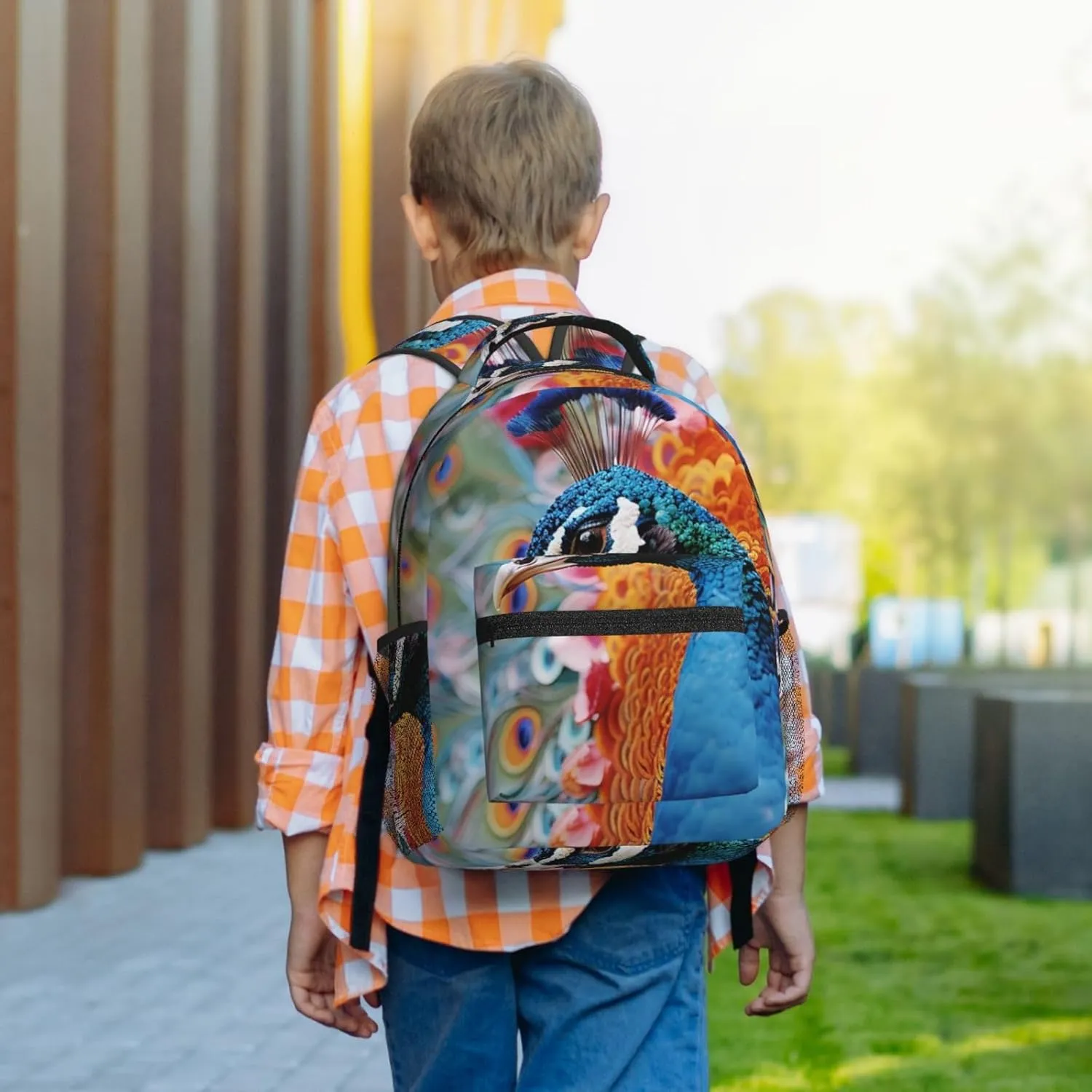 Laptop Backpack for Men Women Lightweight Travel Backpack Bird Peacock Daypack Laptop Bag for Travel
