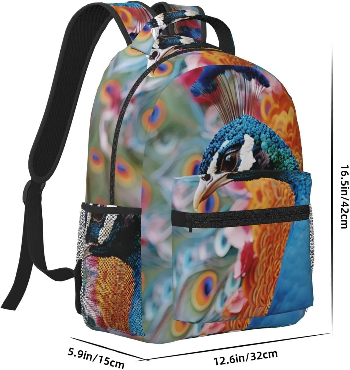 Laptop Backpack for Men Women Lightweight Travel Backpack Bird Peacock Daypack Laptop Bag for Travel