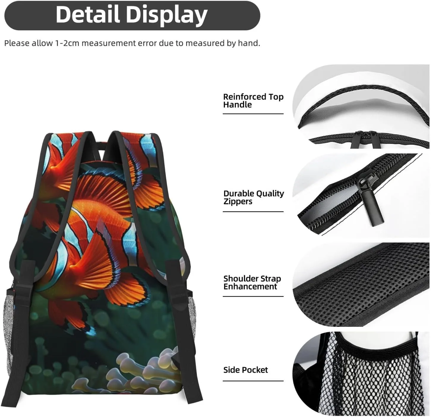 Laptop Backpack for Men Women Lightweight Travel Backpack Fish background Daypack Laptop Bag for Travel