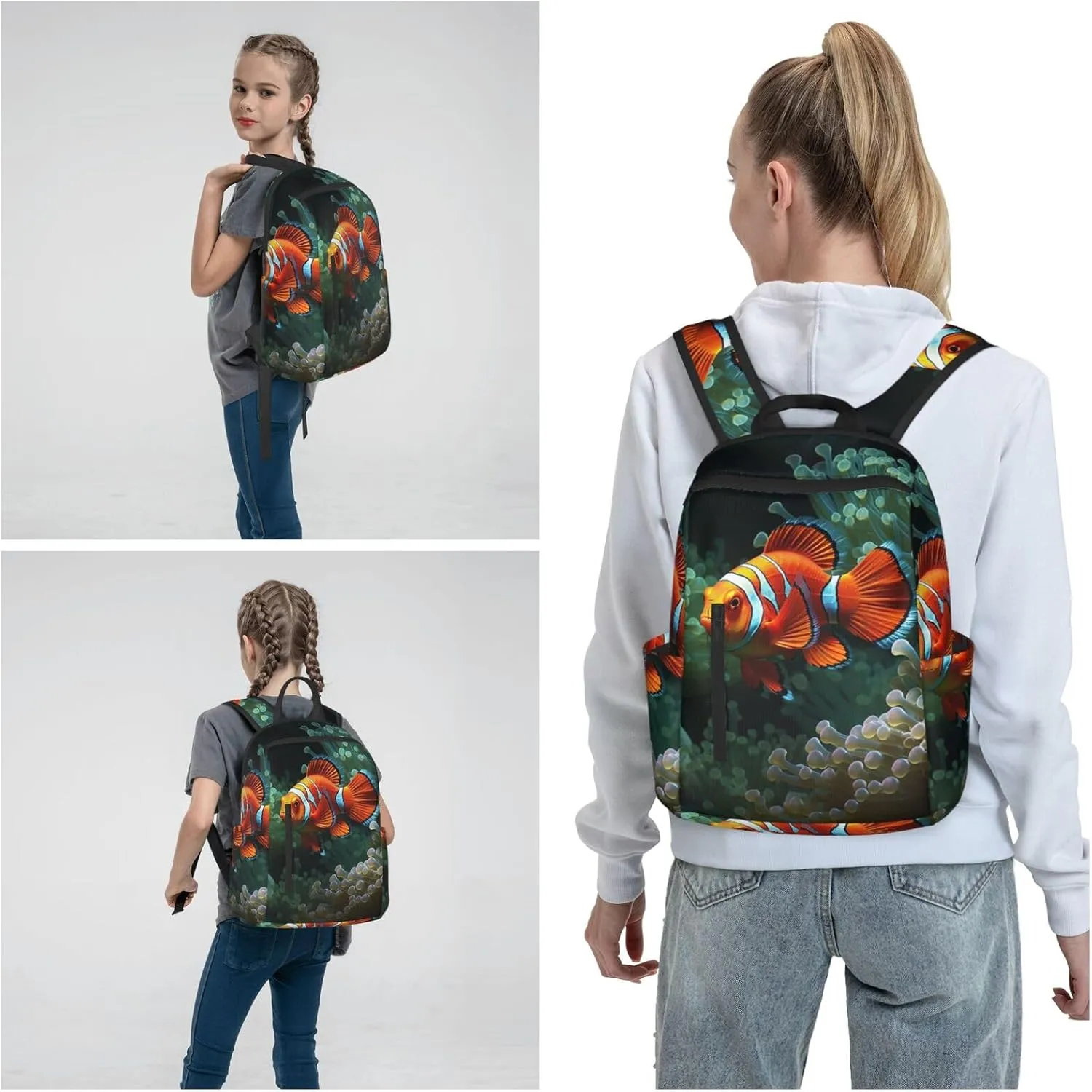 Laptop Backpack Lightweight Backpack for Men Women Daypack Fish background Laptop Bag Casual Backpack for Travel
