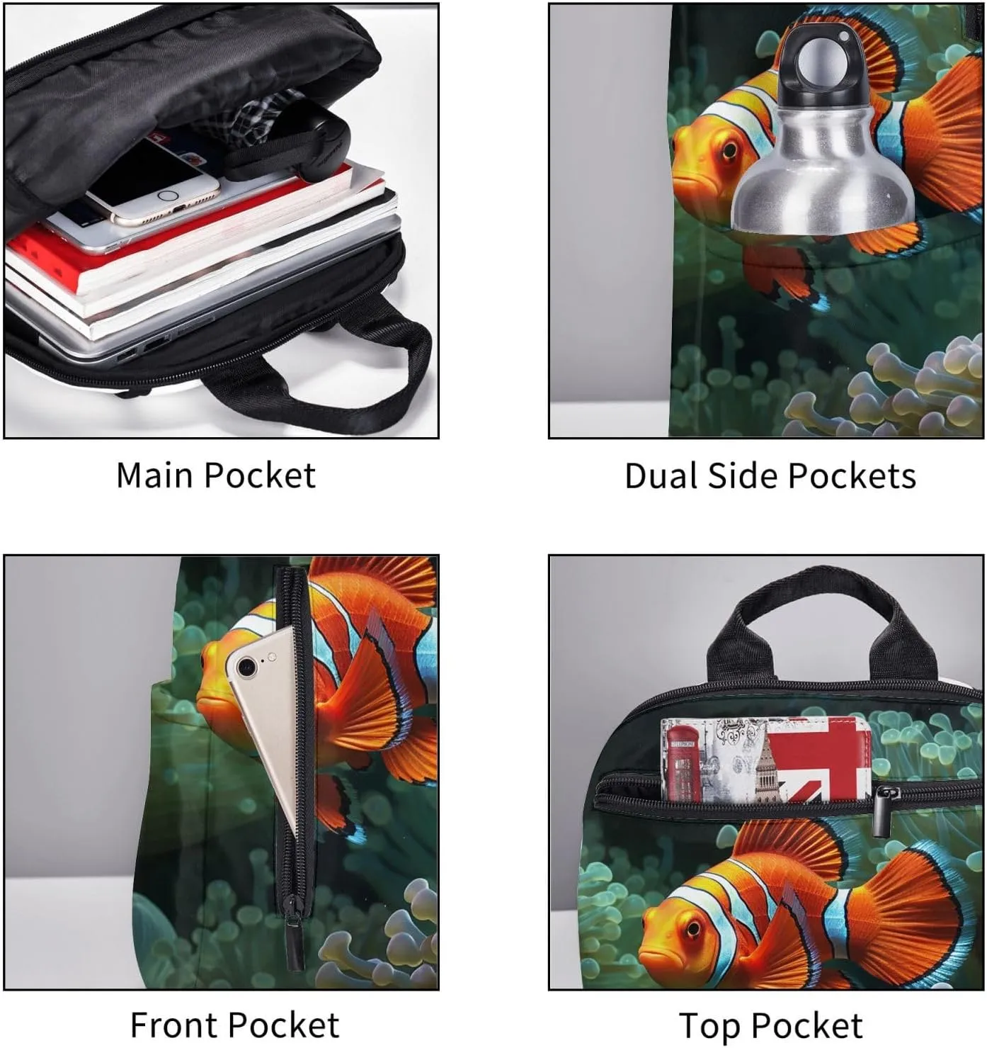 Laptop Backpack Lightweight Backpack for Men Women Daypack Fish background Laptop Bag Casual Backpack for Travel