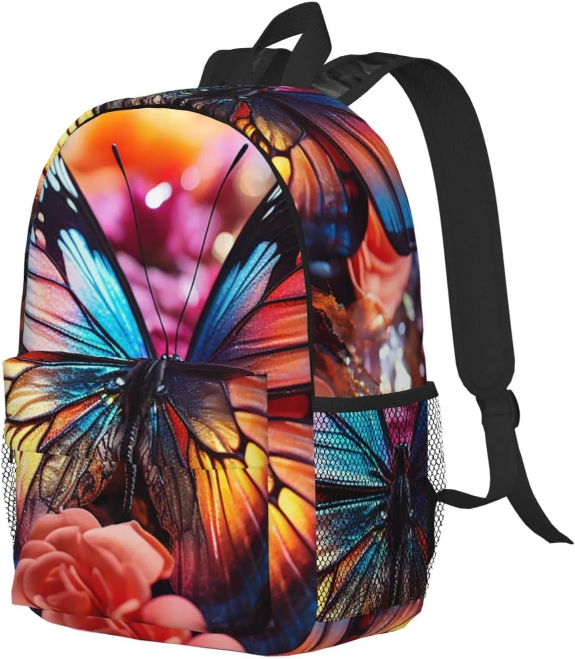 Laptop Backpack Lightweight Backpack for Men Women Daypack Roses and butterflies Laptop Bag Casual Backpack for Travel