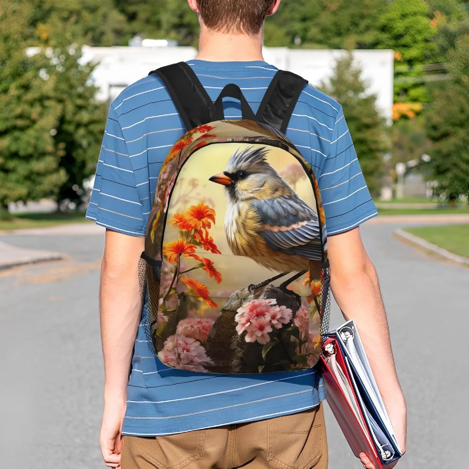 Laptop Backpack Lightweight Backpack for Men Women Daypack Sparrow Birds Sing Laptop Bag Casual Backpack for Travel