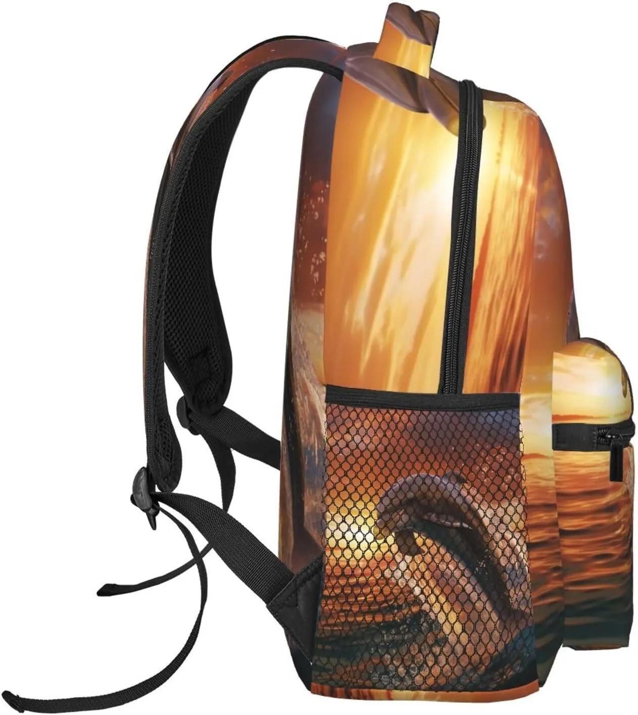 Laptop Backpack Lightweight Daypack for Men Women Earth and Space Dinosaurs Backpack Laptop Bag for Travel Hiking, Dolphin Leaps Into the Sea, One Size
