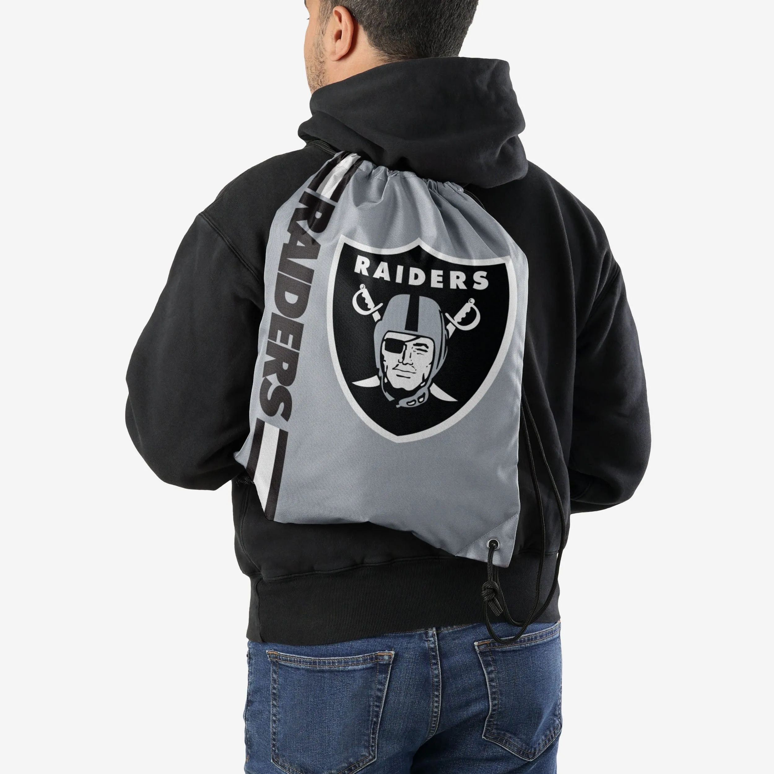 Las Vegas Raiders Gray Alternate Color Big Logo Drawstring Backpack