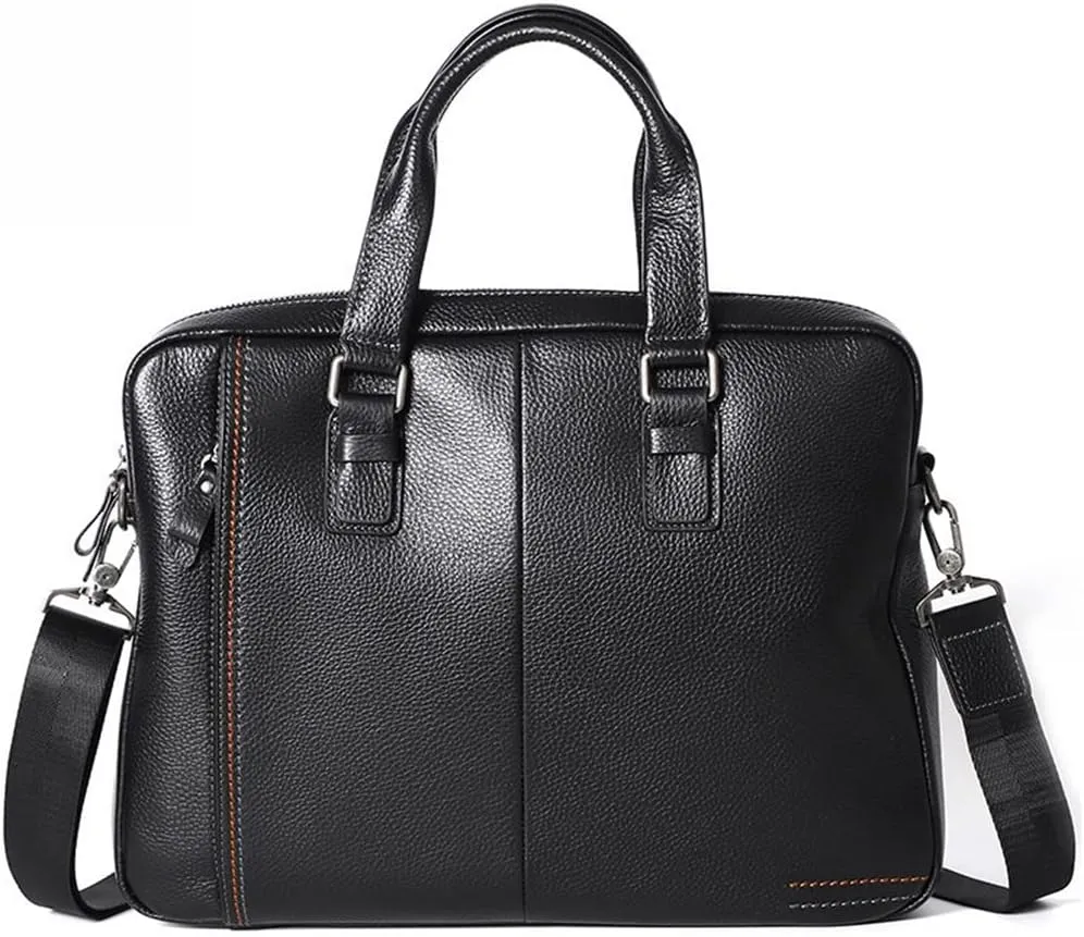 Layer Cowhide Leather Handbag Men's Leather Briefcase Business Computer Bag Crossbody Bag