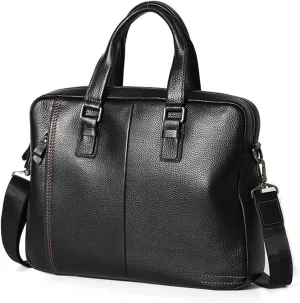 Layer Cowhide Leather Handbag Men's Leather Briefcase Business Computer Bag Crossbody Bag
