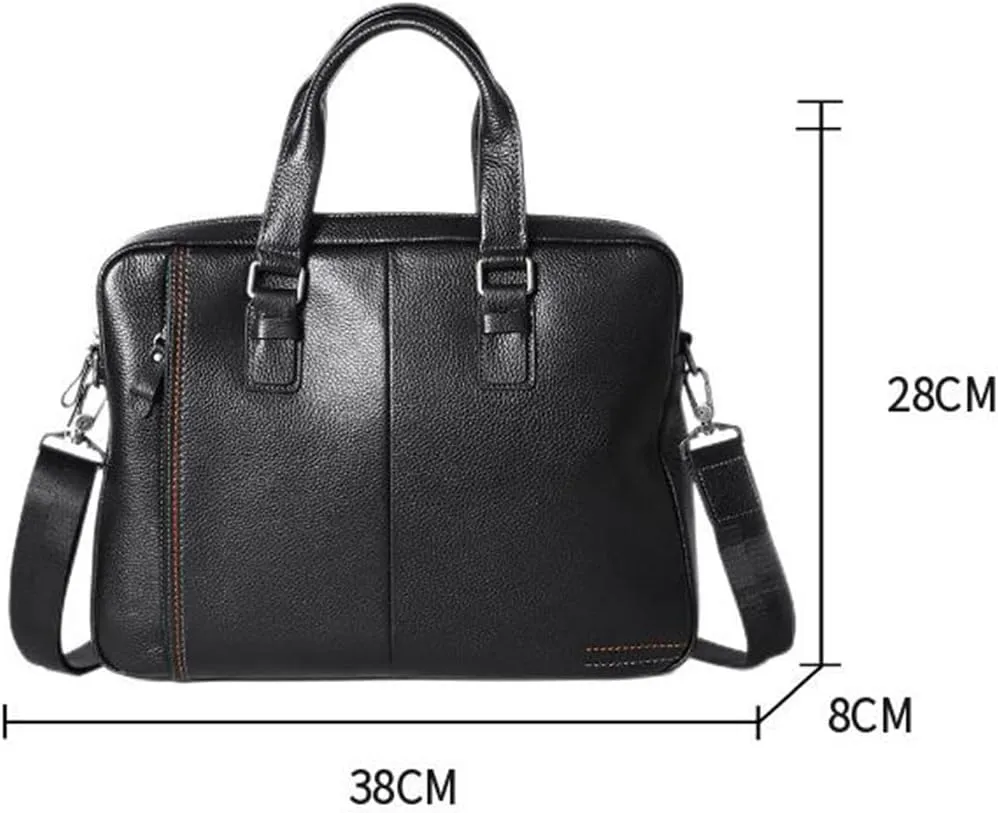 Layer Cowhide Leather Handbag Men's Leather Briefcase Business Computer Bag Crossbody Bag