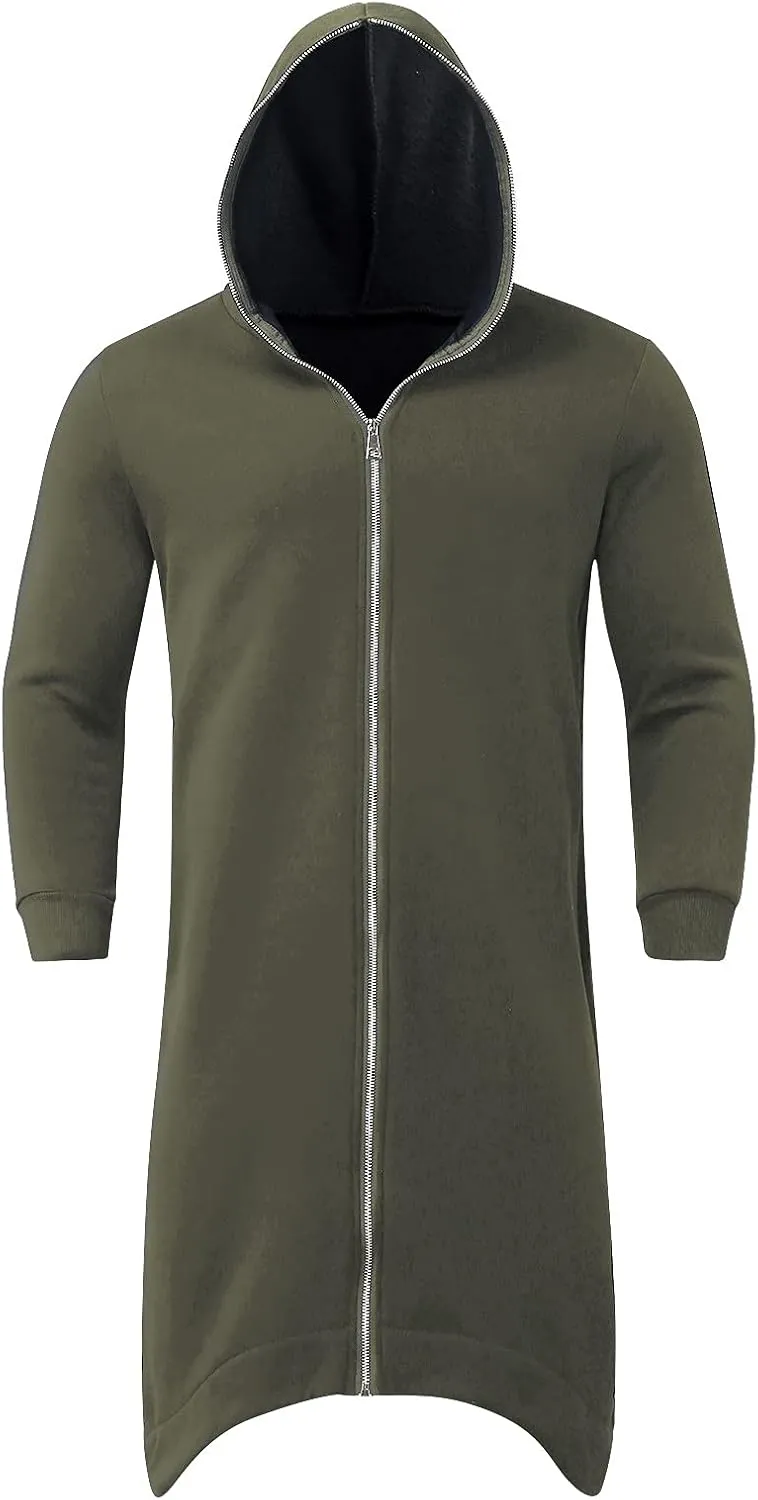 LCMTWX Men's Hooded Fleece Sweatshirt Large Size Sweater Jacket With Zip Pockets Graphic Drawstring Pullover Long Sleeve