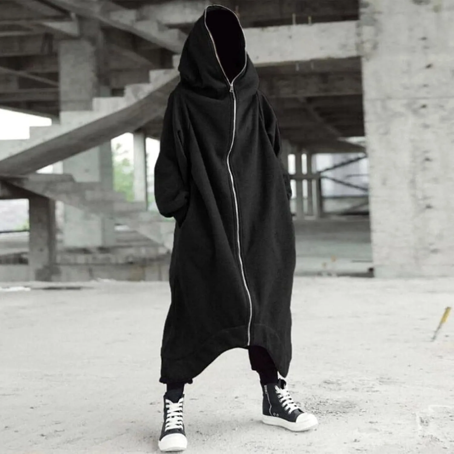 LCMTWX Men's Hooded Fleece Sweatshirt Large Size Sweater Jacket With Zip Pockets Graphic Drawstring Pullover Long Sleeve