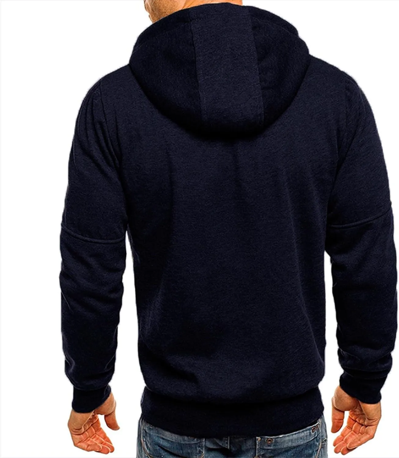 LCMTWX Men's Hooded Fleece Sweatshirt Large Size Sweater Jacket With Zip Pockets Graphic Drawstring Pullover Long Sleeve