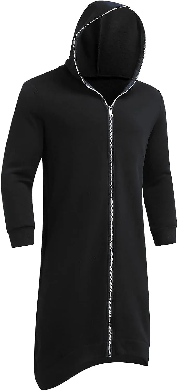 LCMTWX Men's Hooded Fleece Sweatshirt Large Size Sweater Jacket With Zip Pockets Graphic Drawstring Pullover Long Sleeve
